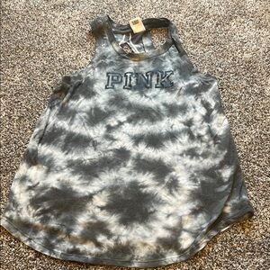 PINK Victoria's Secret Black and Gray Tank Top